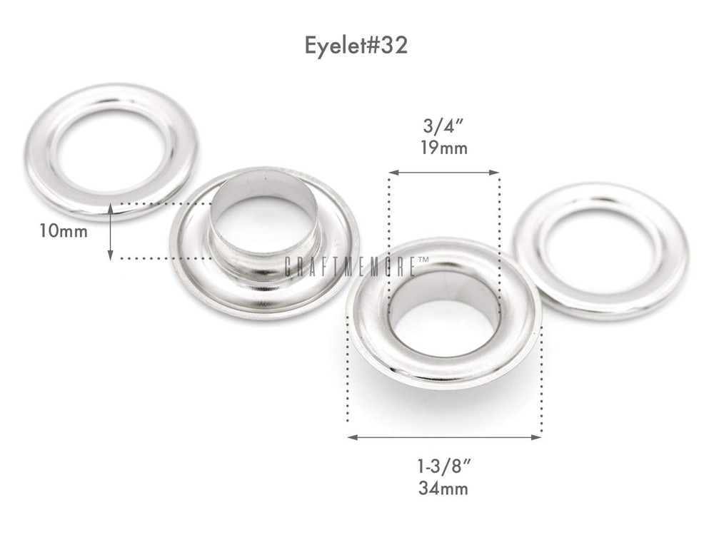 3/4" Grommet Tool Kit Eyelet Setting (19 mm), Silver