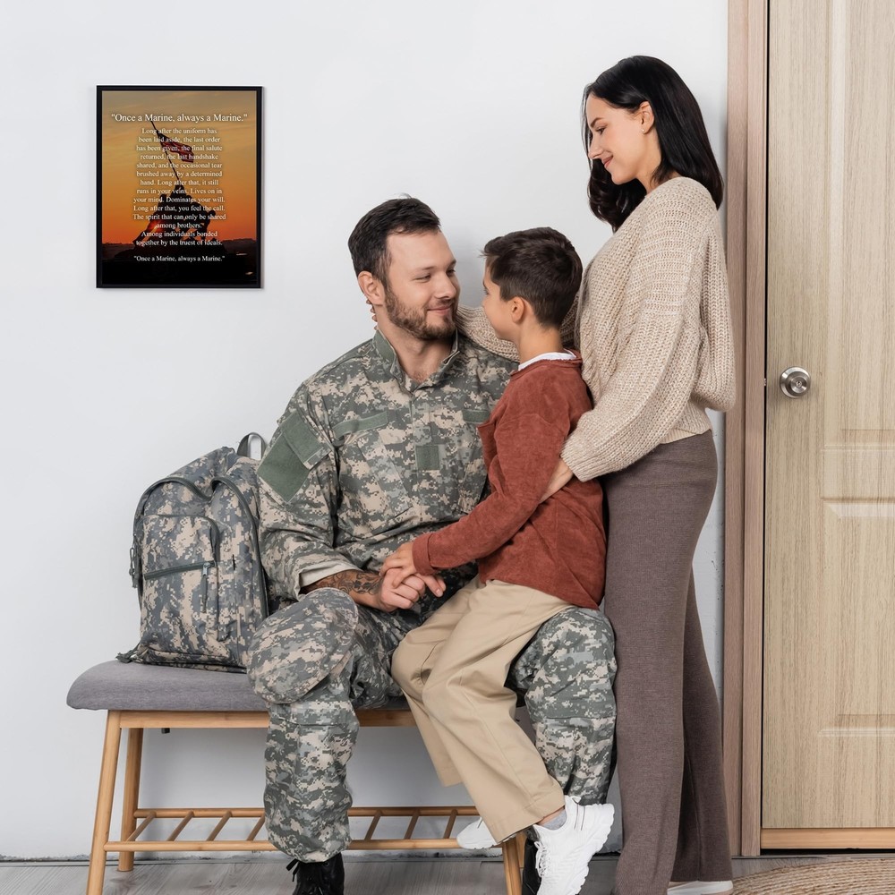 Once A Marine, Always A Marine - Inspiring USMC Creed Wall Decor Print, Ameri...