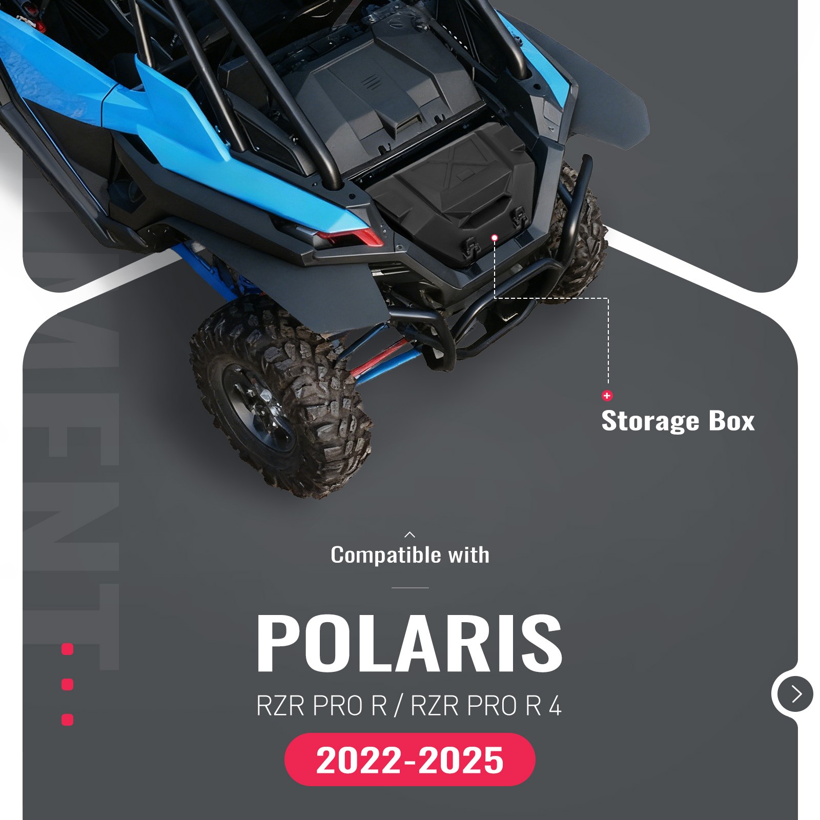 36QT Rear Cargo Box Tool Storage Box For Polaris RZR Pro R 4 2022-2025 #2884236