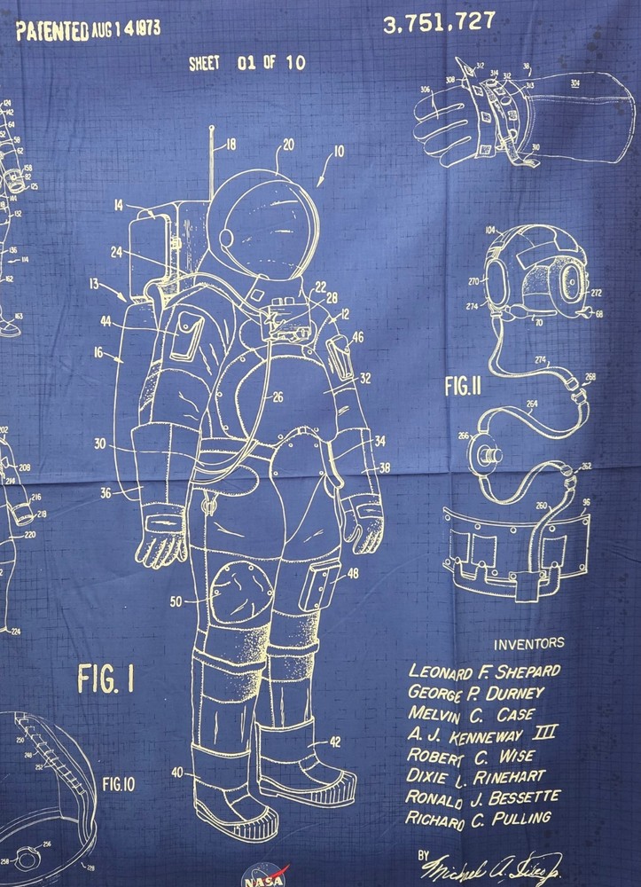Outer Space NASA Fabric Panel, 36 " Cotton Project Panel, Riley Blake