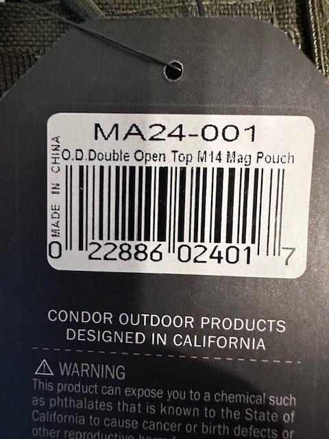 Condor Double M14 Open-Top Mag Pouch MA24-001 Olive Drab