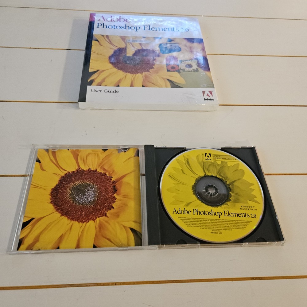 Adobe Photoshop Elements 2.0, Sealed User Guide, Cd And Case Great Shape + Lic