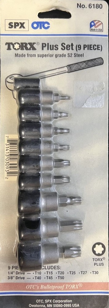 6180 OTC TORX PLUS SET 9 PIECE SET