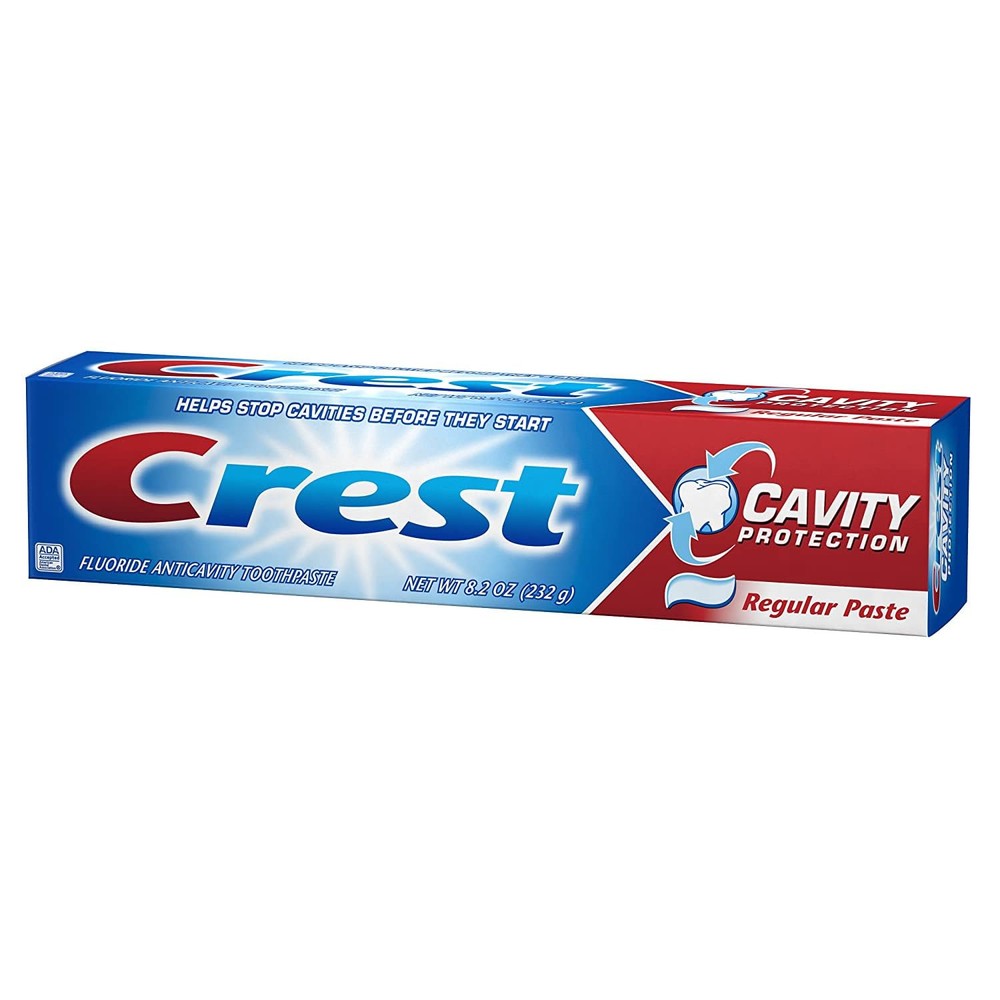 Crest Fluoride Cavity Protection Toothpaste, Regular Past, 8.20oz (3 Pack)