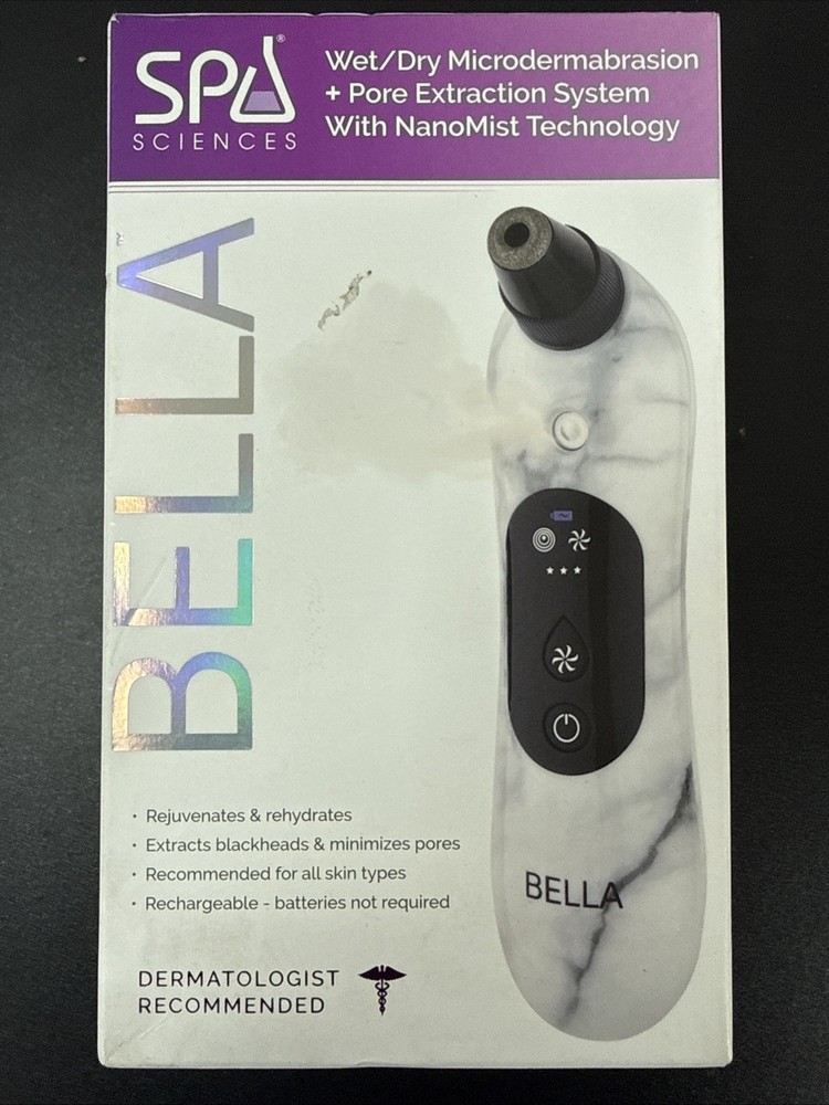 Spa Sciences BELLA 3-in-1 Microderm Pore Extractor & Micro Mister White Marble
