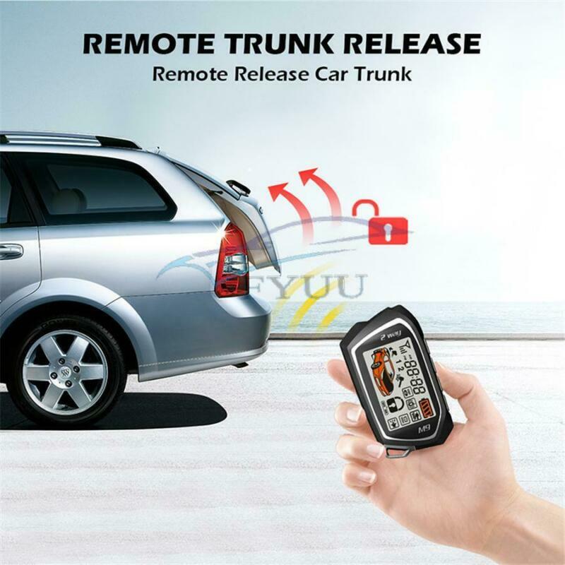 Car Alarm System Engine Start 2LCD Remote Security Two-way Keyless Entry Central