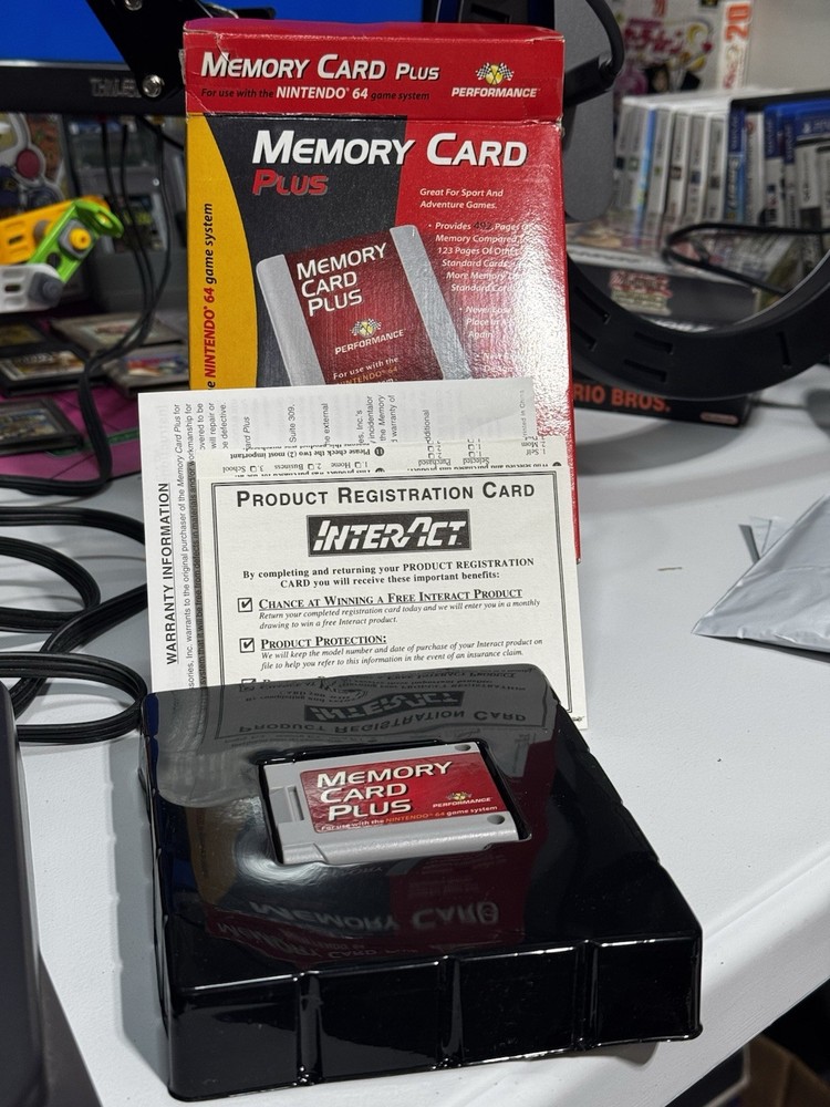 Performance Memory Card Plus Nintendo 64 Game System CIB WITH BOX