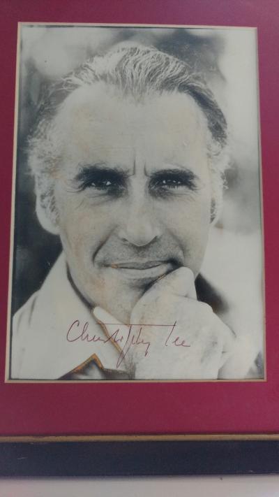 CHRISTOPHER LEE. Photograph With His Signature.