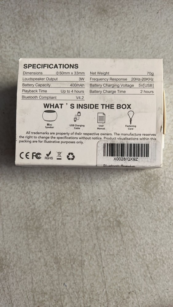 Portable mini bluetooth speaker 3W