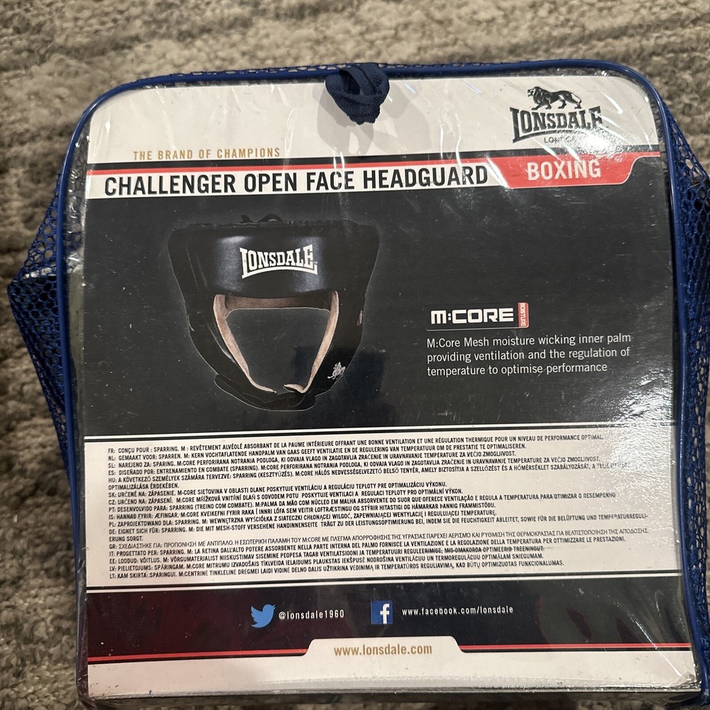Lonsdale Challenger Open Faced Headguard Black Large