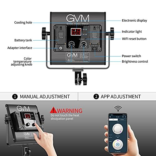 GVM 2 Pack LED Video Lighting Kits with APP Control, Bi-Color Variable