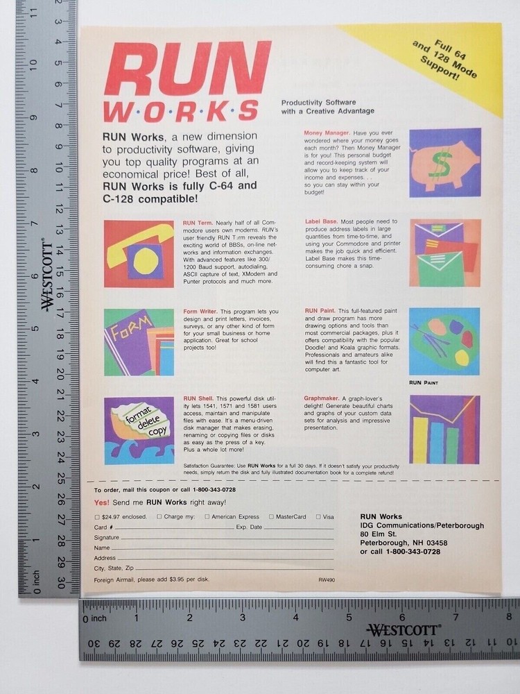 Run Works 64 128 Computer Print Advertisement