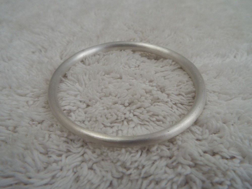 Matte Silvertone Bangle Bracelet (F28)