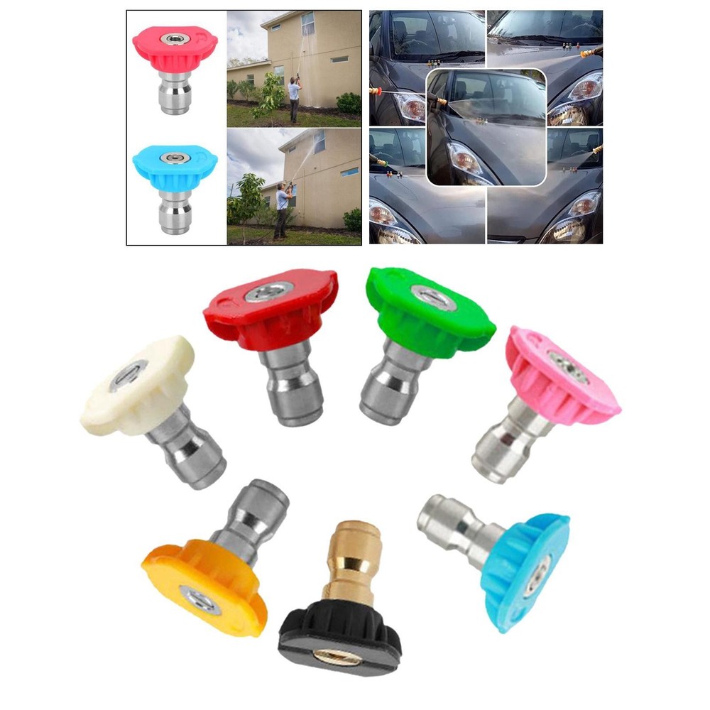 7Pcs High Pressure Washer Spray Nozzle Tips Kit Multiple Degrees Fitting