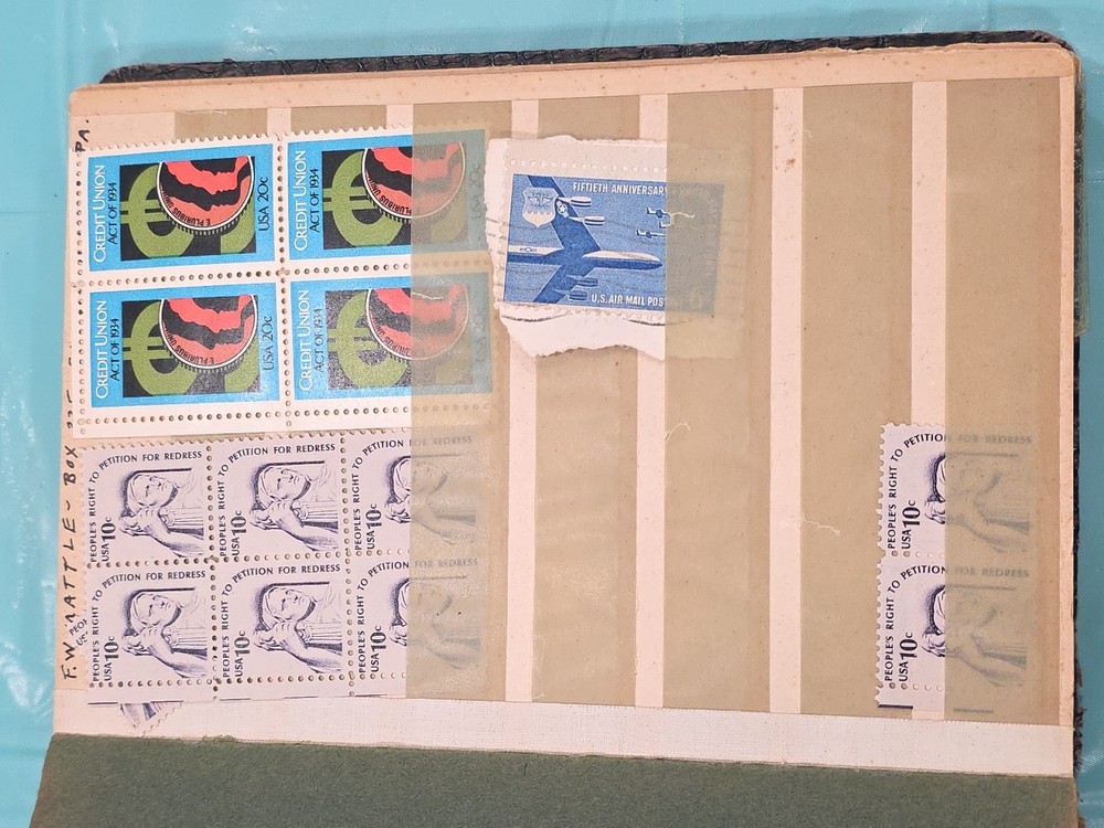 VINTAGE Stamp Album w/Stamps and Extra Airmail Stuff