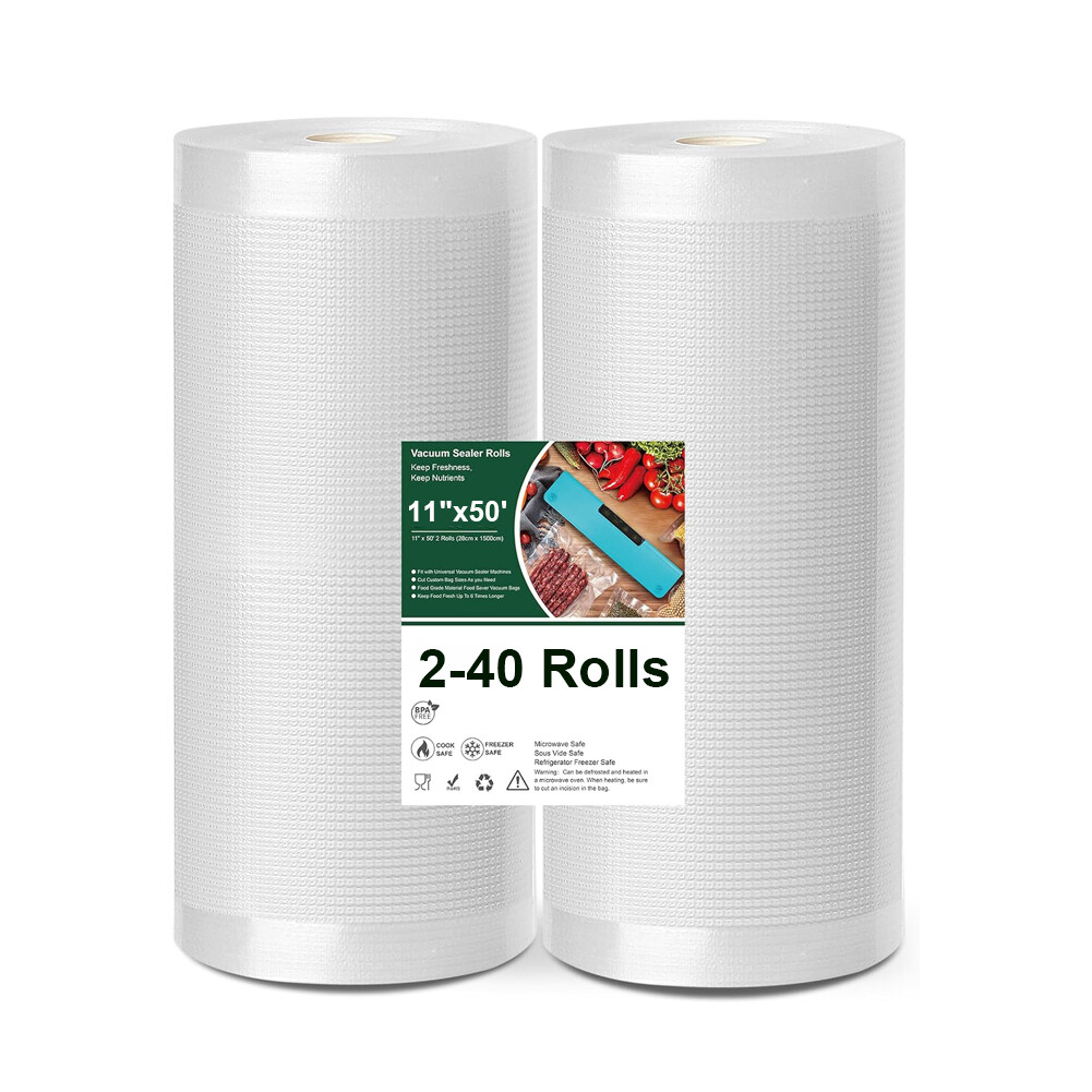 11"x50' Vacuum Sealer Bags Roll Embossed FoodSaver Storage Bags fit Most Machine