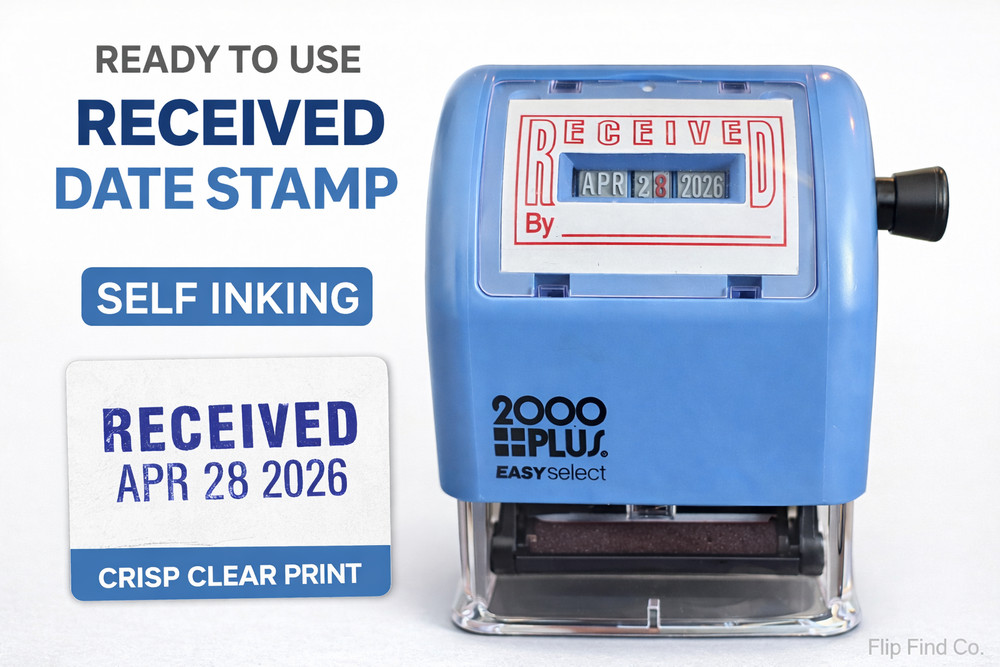 2000 Plus Received Date Stamp Self Inking Adjustable Office Stamp Blue