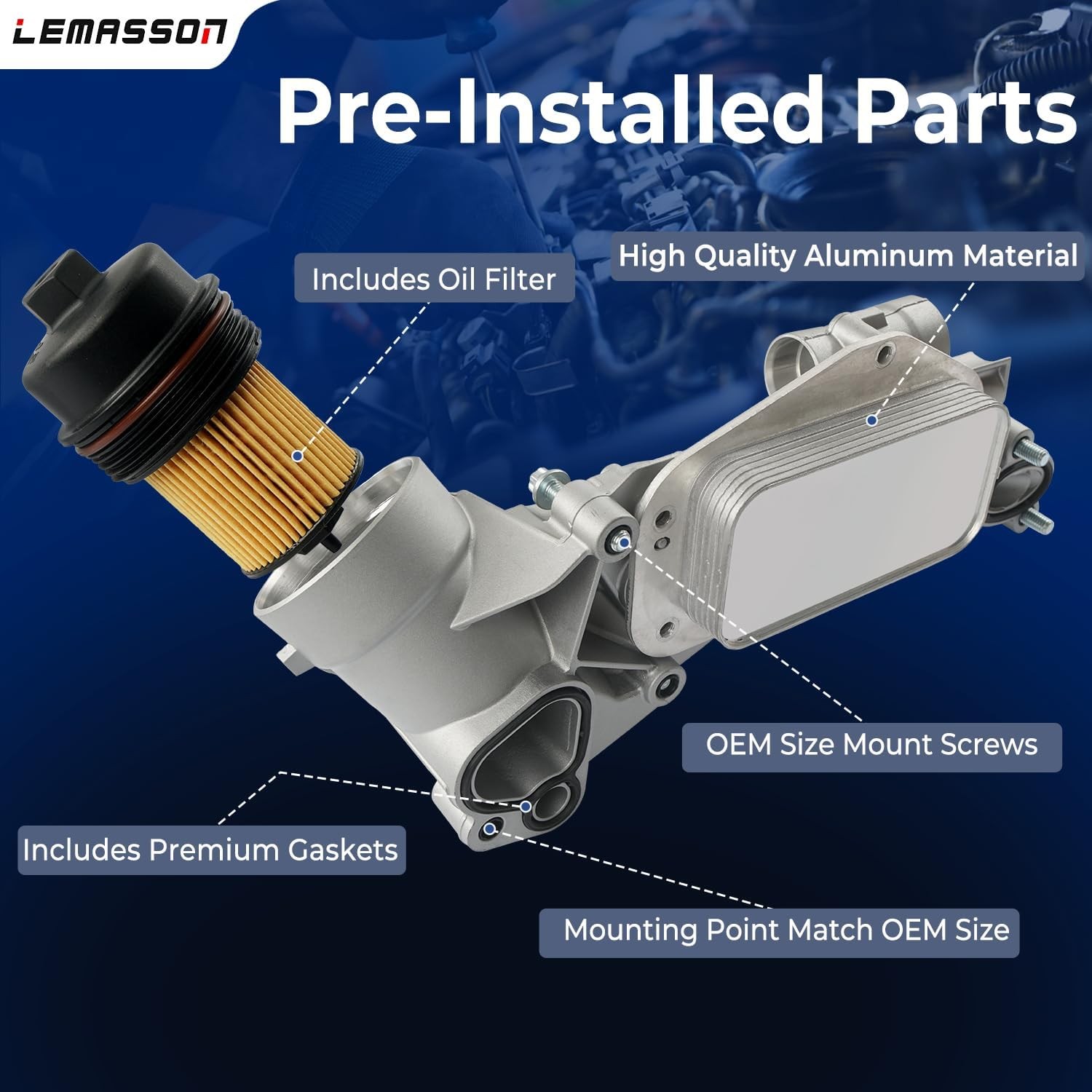 Engine Oil Cooler Filter Housing For Chevy Cruze Sonic Aveo 1.6L 1.8L 93186324