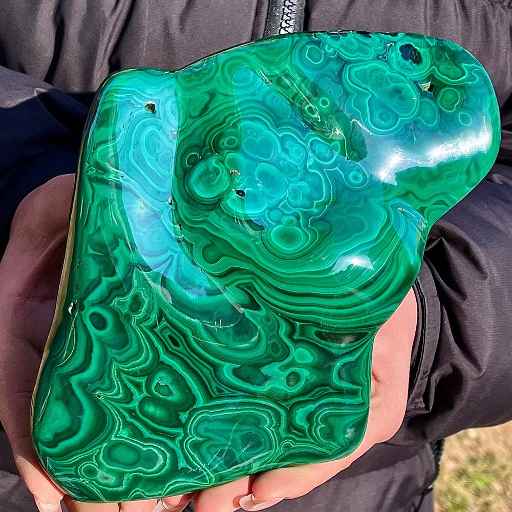 3.41LB Malachite/Malachite type transparent clustered coarse mineral sample