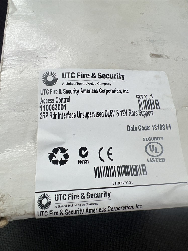UTC GE Interlogix Access Control 110063001 2 RP Reader Interface Unsupervised