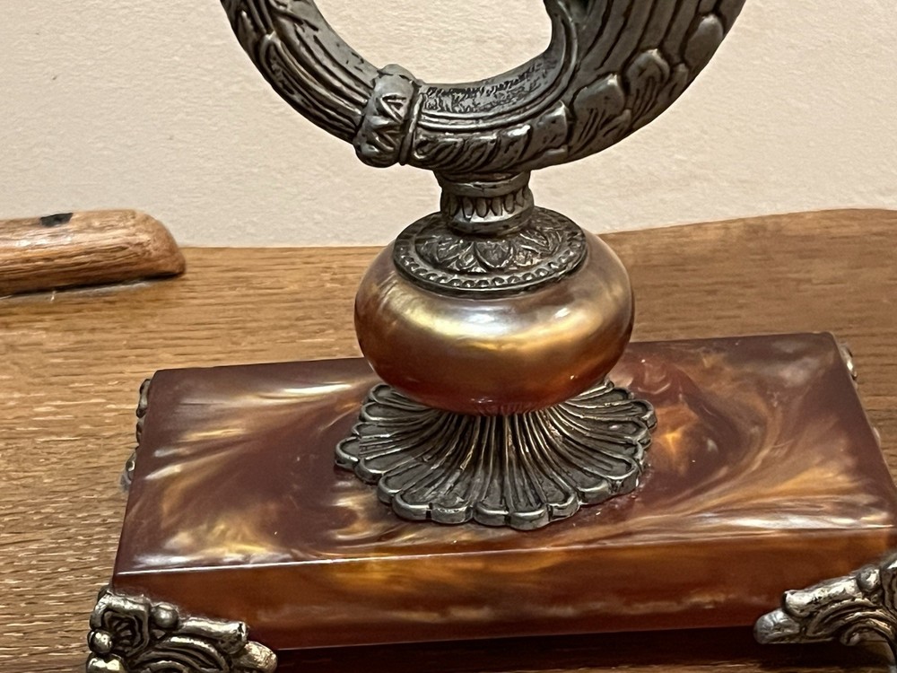 NIGHT LIGHT BRASS MARBLE BASE CANDLE BULB