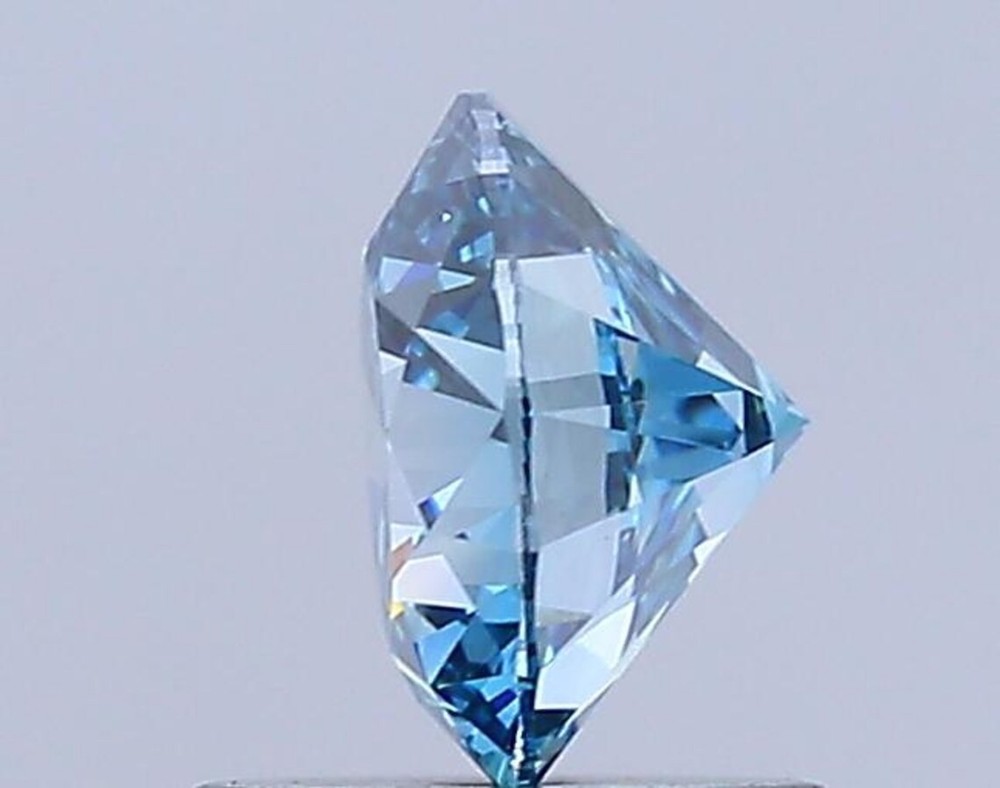 Blue Round Cut Lab Created Diamond IGI