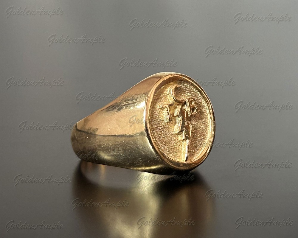 tcb elvis ring, Solid Brass Ring, TCB logo Ring, Signet Ring, Jewelry