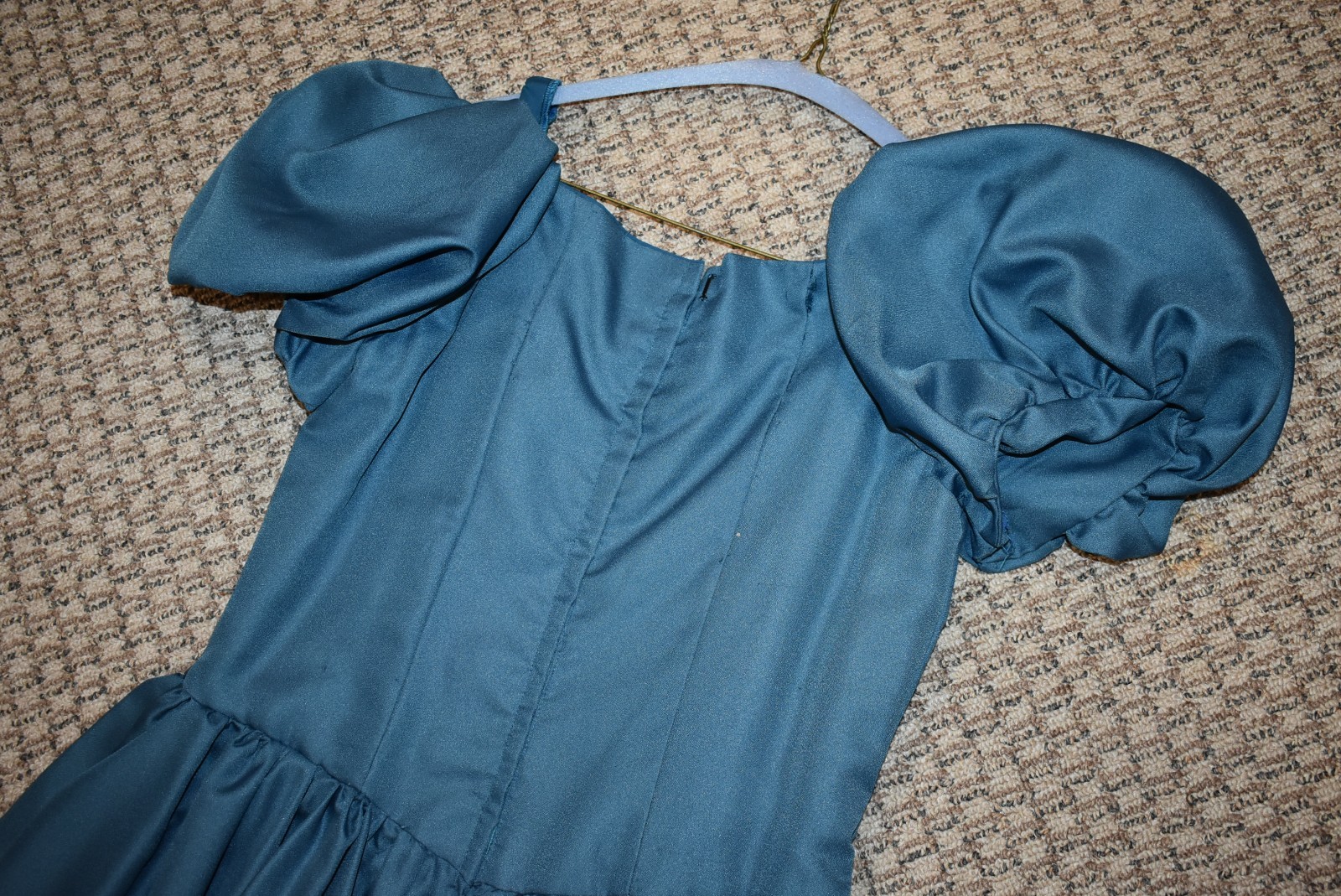 Victorian Civil War 19th Century Dress Peacock Blue Ball Gown - M/L