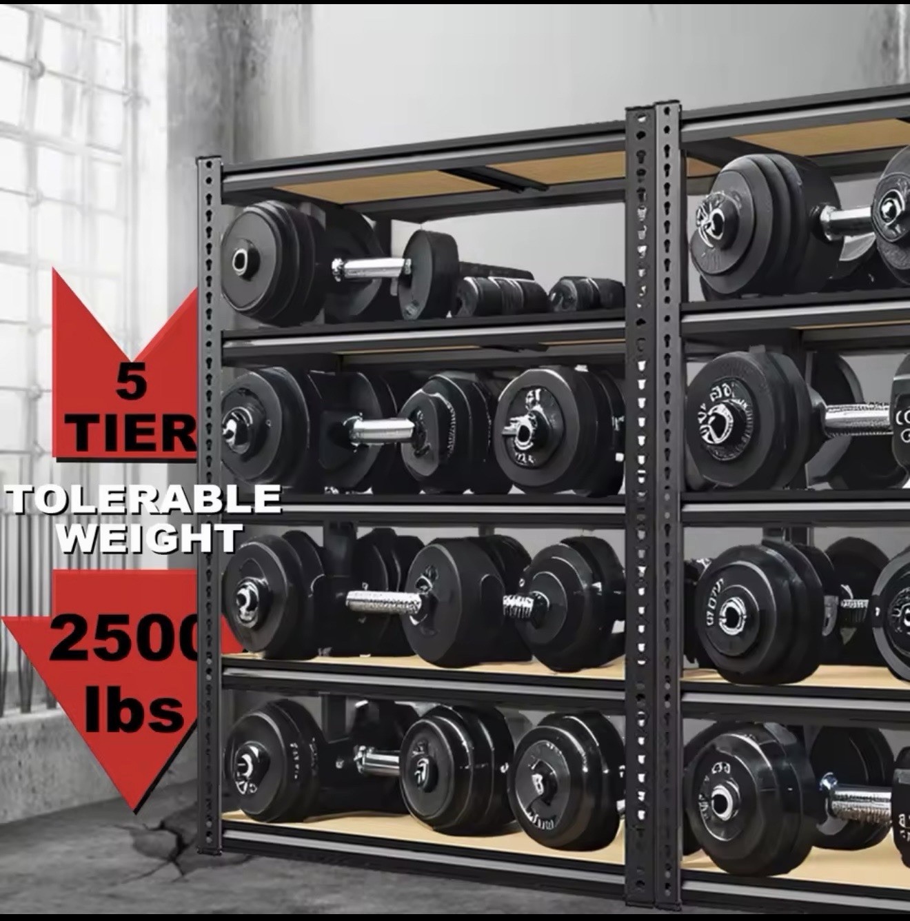 72" Heavy Duty Garage Shelving 2000LBS 5 Tier Adjustable Rack