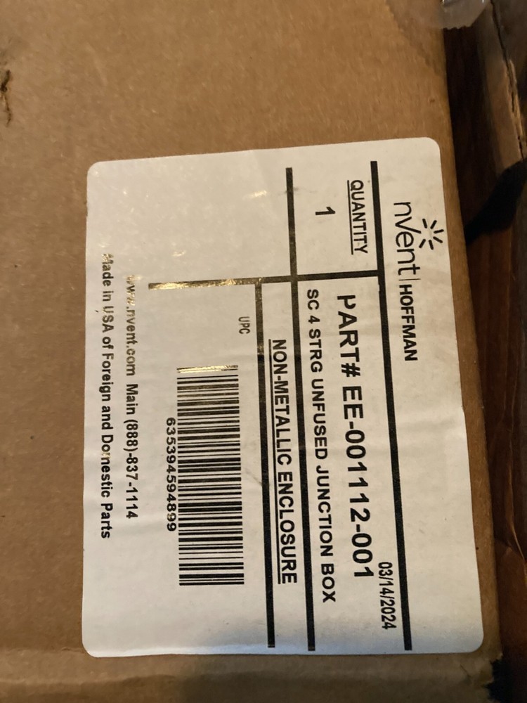 nVent HOFFMAN EE-001112-001 SC 4-String UnFused Junction Box
