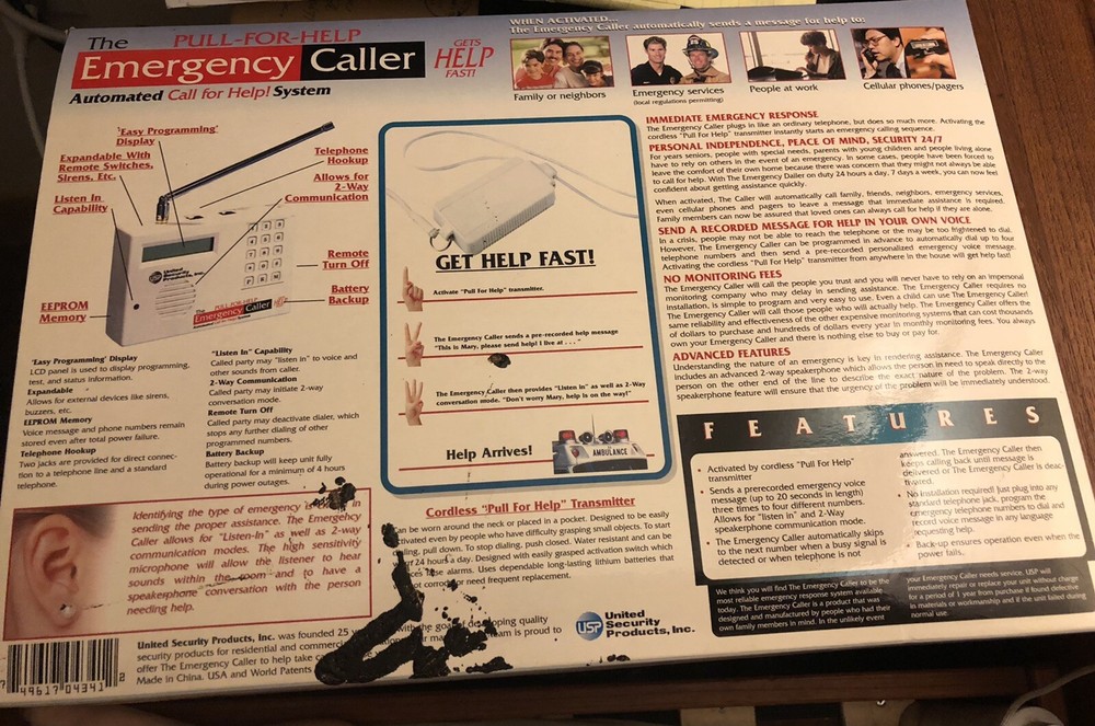 IT WORKS!! Pull for Help Emergency Caller!  Automated "Call for Help!" System