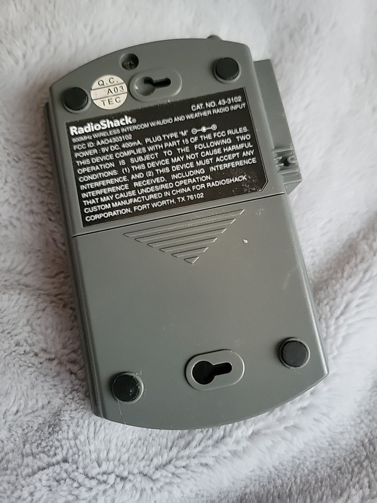 Radio Shack PN: 43-124 Wireless Intercom System No Adapters