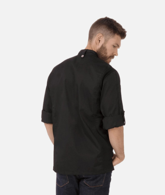 Chef Works NEW Black Bowden Long Sleeve Mens 2XL Chef Coat CBC01 Double Breasted