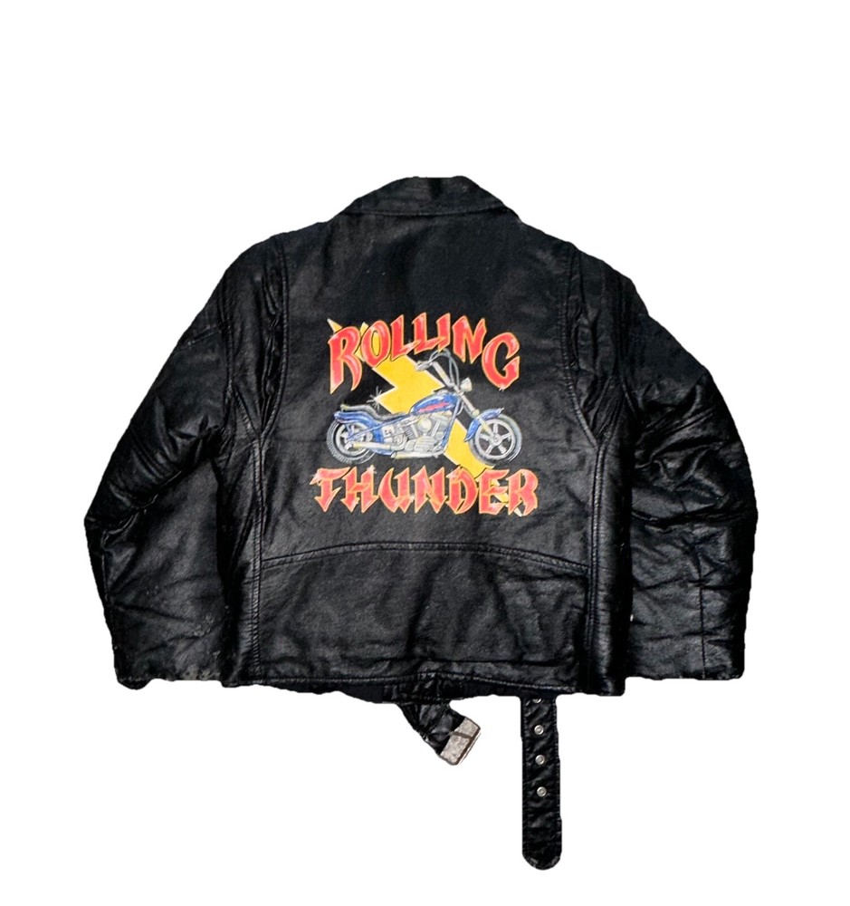 Vintage 80’s Rolling Thunder Leather Motorcycle Jacket