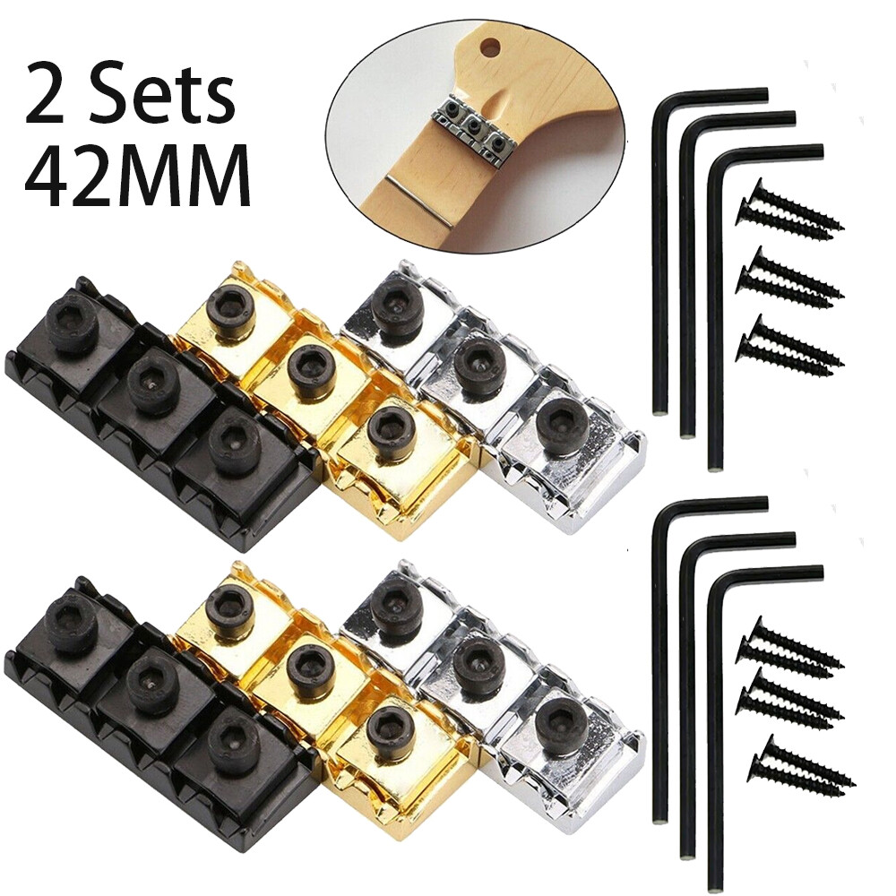 2 Sets Guitar Locking Nut 42mm String Lock For Floyd Rose Tremolo Bridge