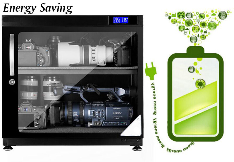 80L Full Automatic Digital Dehumidify Dry Cabinet Box for Lens Camera Storage US