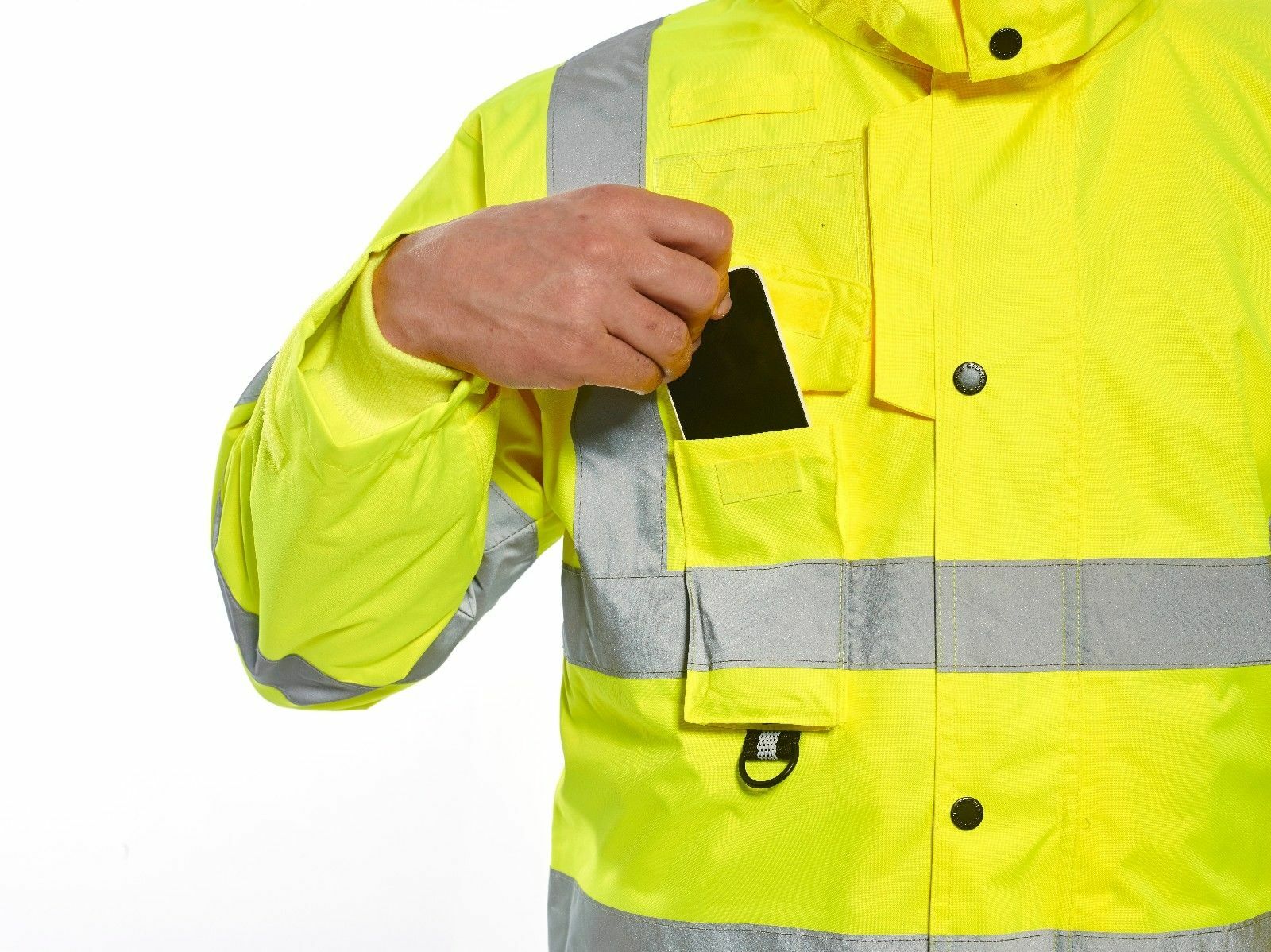Portwest US427 Hi-Vis Reflective Waterproof 7 in 1 Safety Work Jacket ANSI