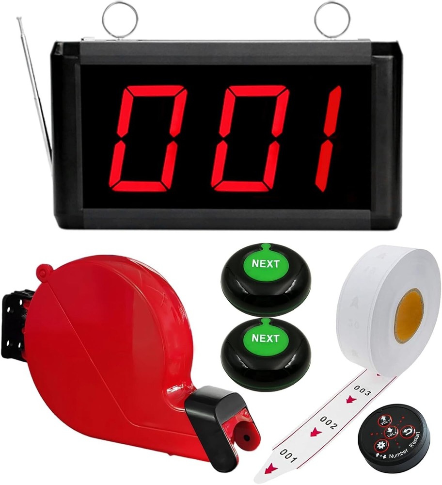 Take a Number System Wireless Queue Calling System with 1 Take a Number Display
