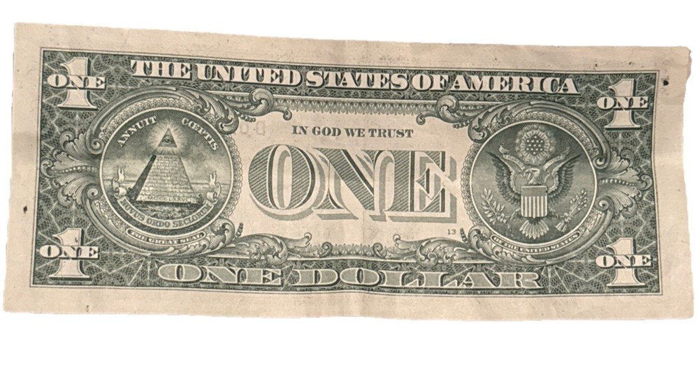 Billete D 1 Dólares Con Error