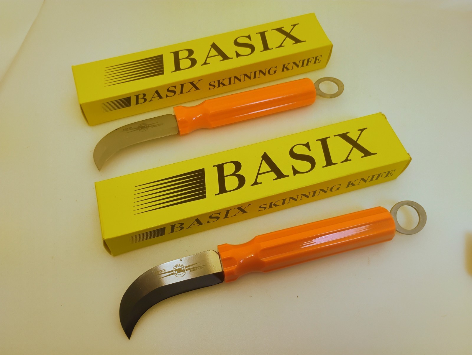 Basix Set (2) Lineman Knives SK50 High Visibility Orange Hang Ring New Old Stock
