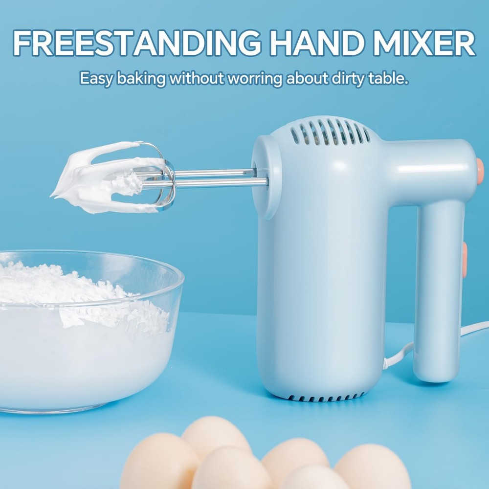 5 Speed Electric Handheld Kitchen Mixer Blue