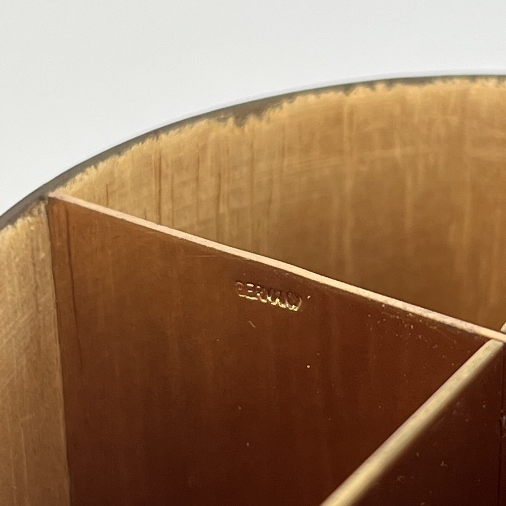 Vtg Cigarette Box Germany Brass Leather