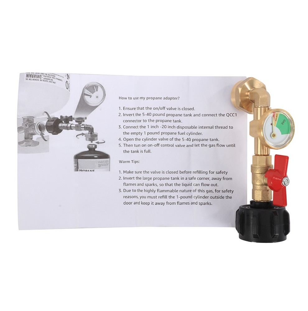 With Gauge & Control Valve Adapter for Small Propane Cylinders