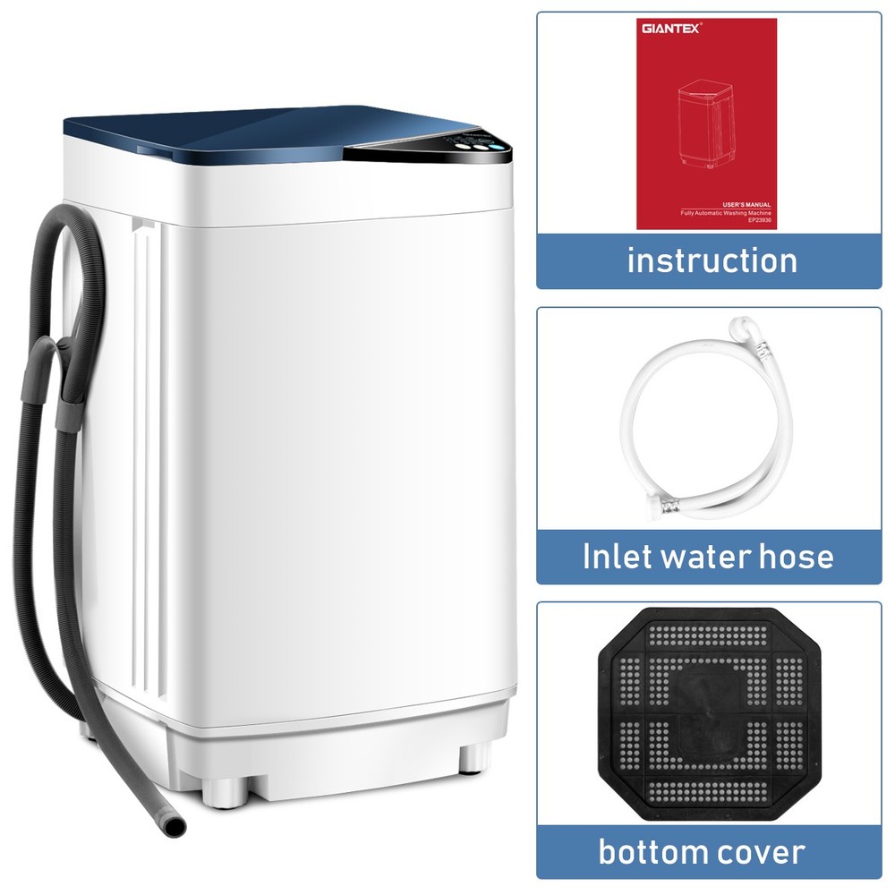 Costway Full-Automatic Washing Machine 7.7 lbs Washer/Spinner Germicidal Blue