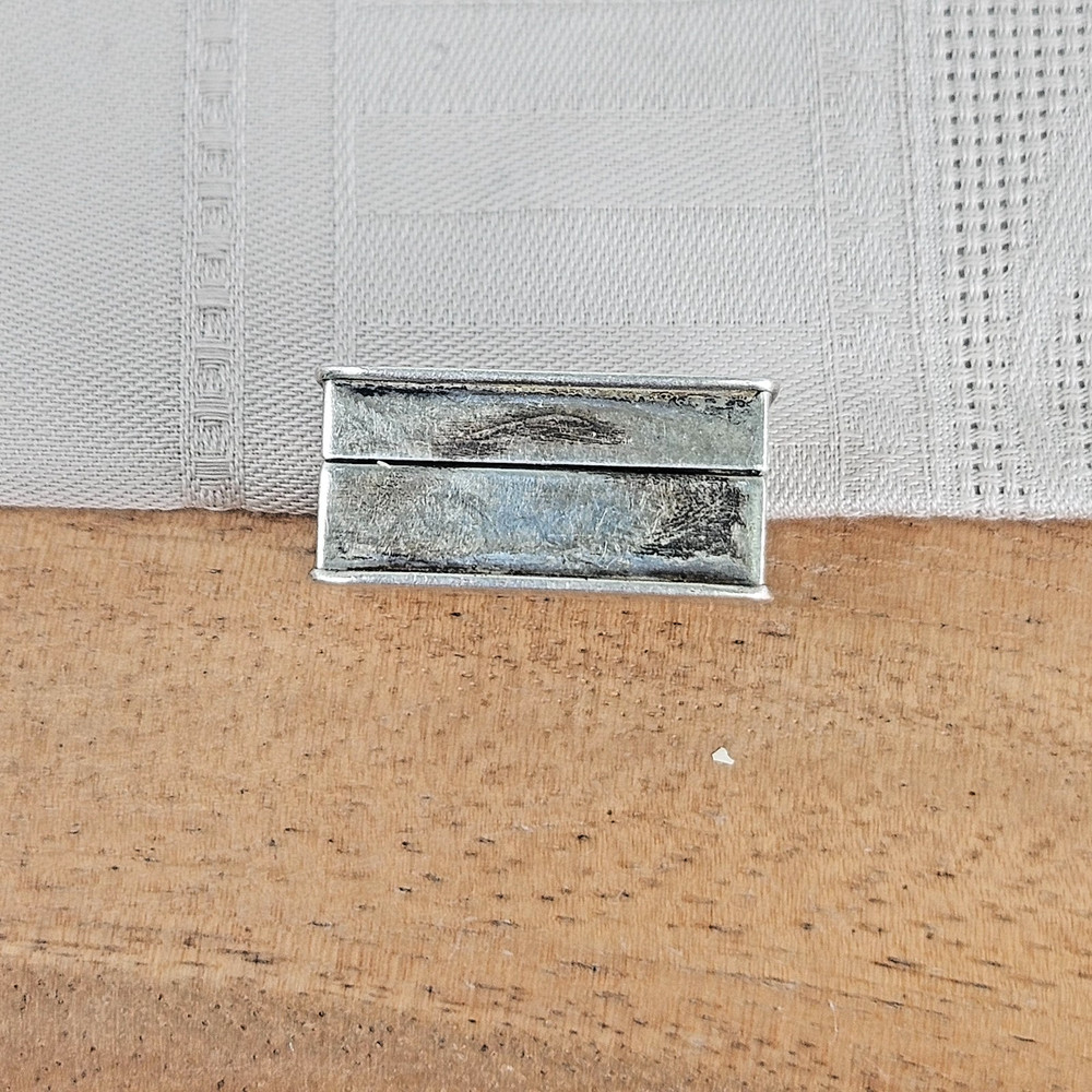 Vintage Sterling Silver 950 Volupte USA Monogram JFK Rectangular Hinged Pill Box