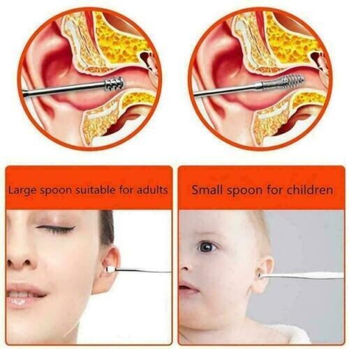 New 7PCS Innovative Spring Ear Wax Cleaner Tool Set Ear Pick Ear Wax Removal Kit