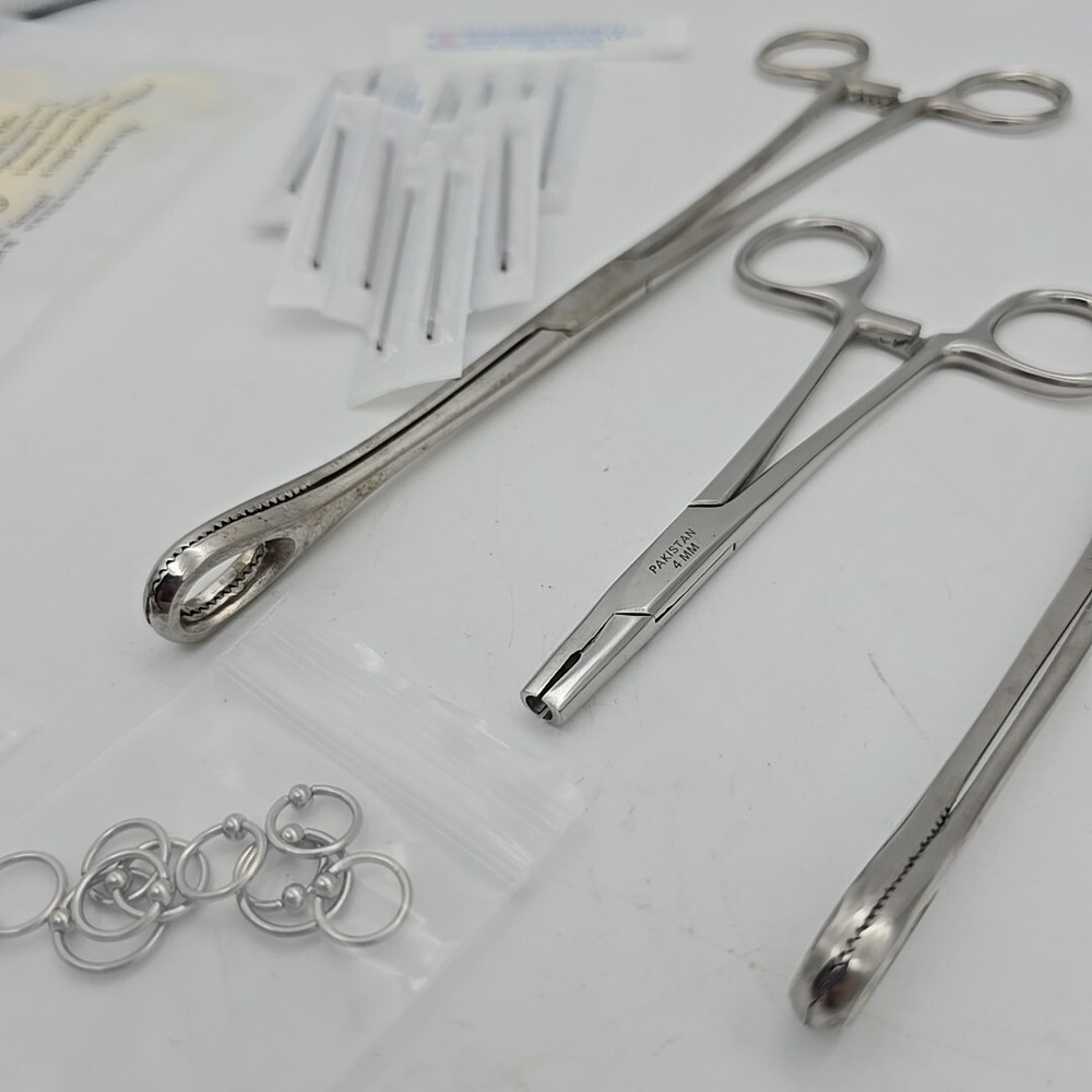 Lot for BODY PIERCING Forceps Kit Open box