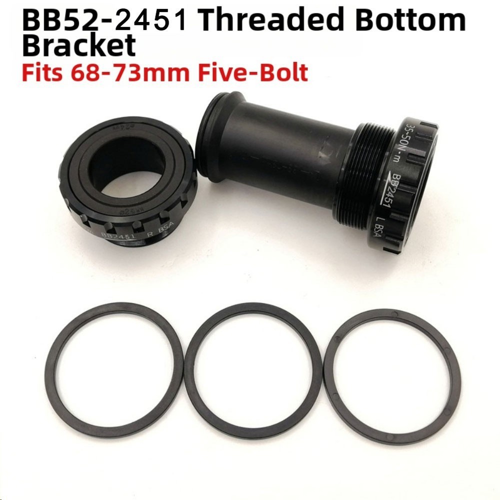 Bicycle Threaded Bottom Bracket BB52 2441 for 68 73mm Frames Lightweight Design