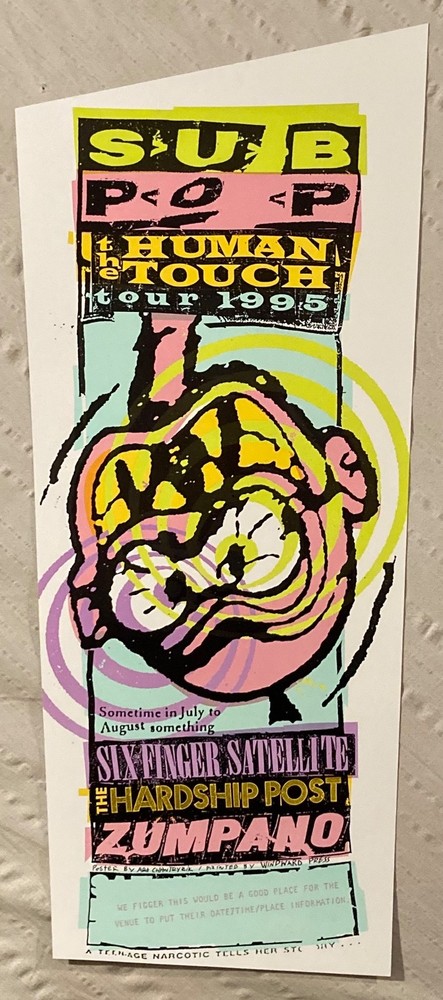 Sub Pop Records 1995 The Human Touch Tour Poster Six Finger Satellite Zumpano B