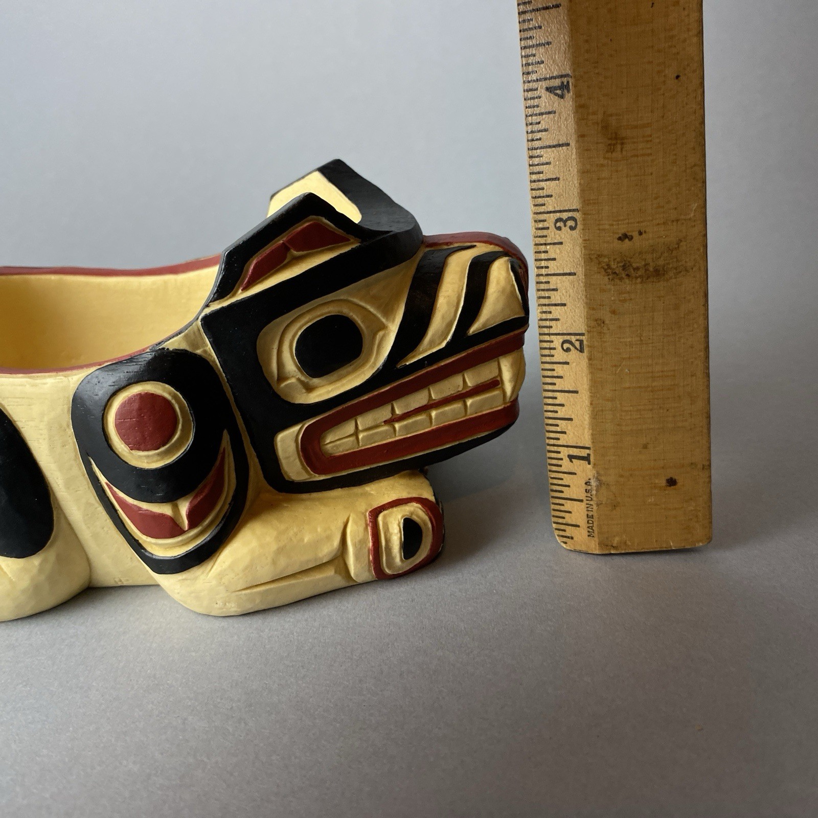 Potlatch Bowl Bear BOMA Hand Painted Art Northwest Coast First Nations Canada